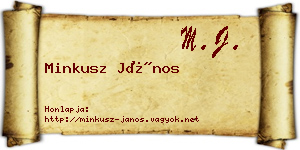 Minkusz János névjegykártya